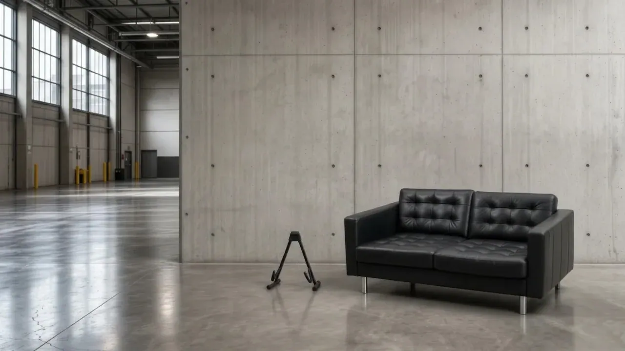 A Carbonography print in a warehouse