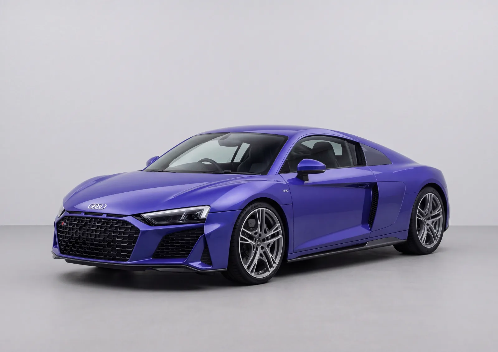 Audi R8 V10 Performance Quattro Coupe (2023) in Violet-blue · Gloss, Carbonography print