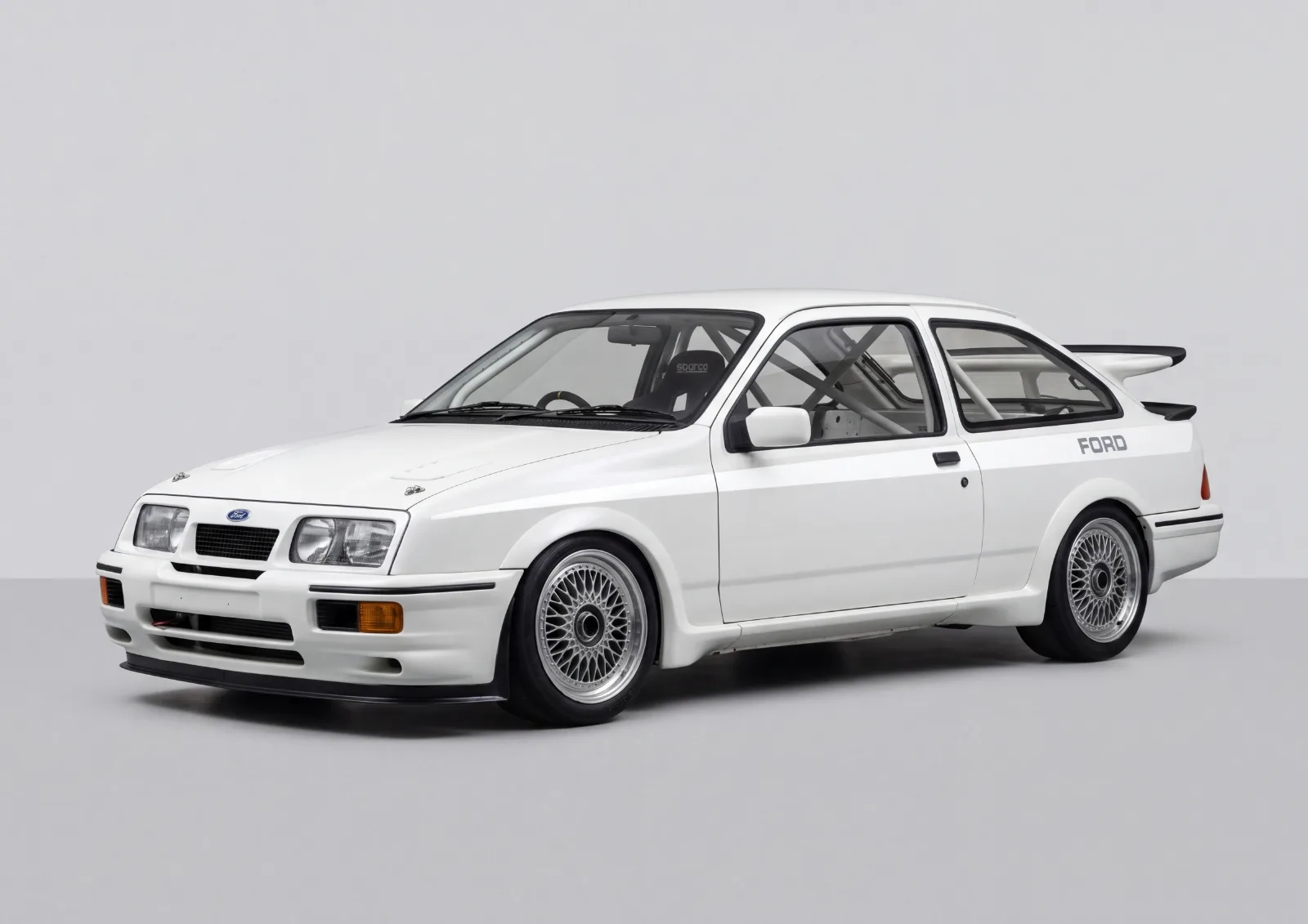 Ford Sierra RS500 Cosworth Group A (1988) in White · Gloss, Carbonography print