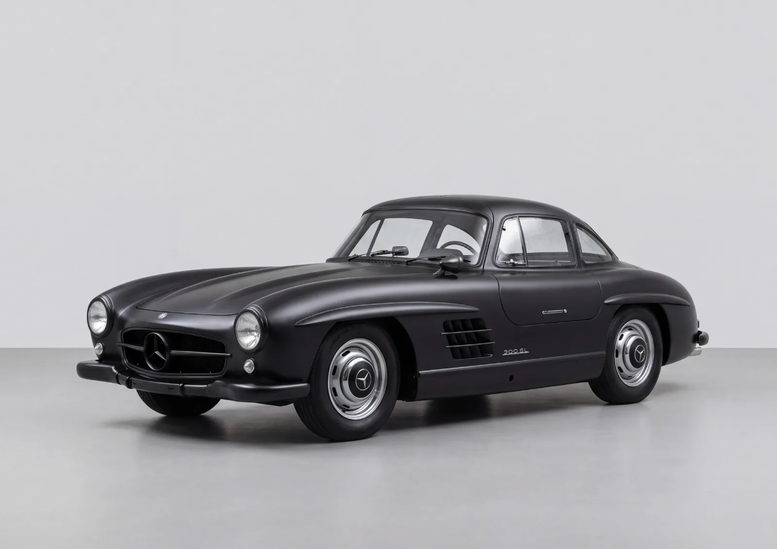 1955 Mercedes-Benz 300 SL Gullwing (W198) RHD in Black · Matte, Carbonography print